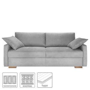 Boxspring-Schlafsofa Runcorn Antiklederlook - Platin