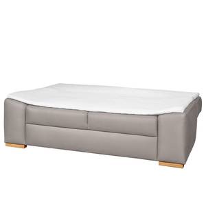 Canapé convertible boxspring Mandeville Aspect cuir vieilli - Beige chaud