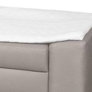 Canapé convertible boxspring Mandeville Aspect cuir vieilli - Beige chaud