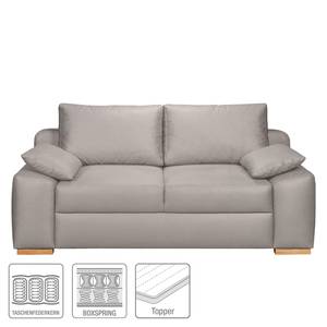 Boxspring-Schlafsofa Mandeville Antiklederlook - Warmes Beige