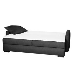 Boxspring-Schlafsofa Runcorn Webstoff - Dunkelgrau