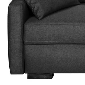 Boxspring-Schlafsofa Runcorn Webstoff - Dunkelgrau