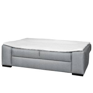 Boxspring-Schlafsofa Mandeville Strukturstoff - Platin