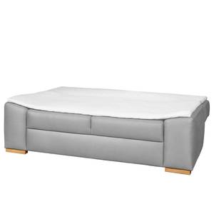 Canapé convertible boxspring Mandeville Aspect cuir vieilli - Platine