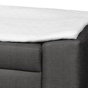 Boxspring-Schlafsofa Mandeville Strukturstoff - Dunkelgrau