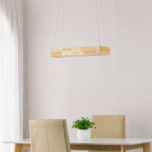 LED-Pendelleuchte Muuko Braun - Kunststoff - Massivholz - 60 x 130 x 20 cm