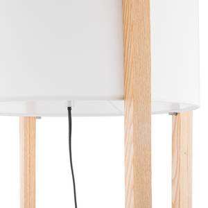 Staande lamp Askola Wit - Massief hout - Textiel - 40 x 40 x 150 cm