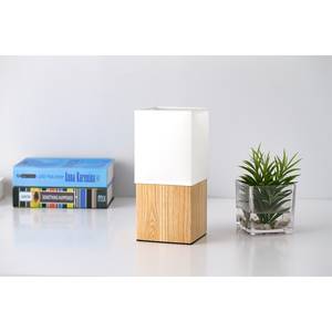 Lampe Topeno Blanc - Textile - Bois/Imitation - 11 x 25 x 11 cm