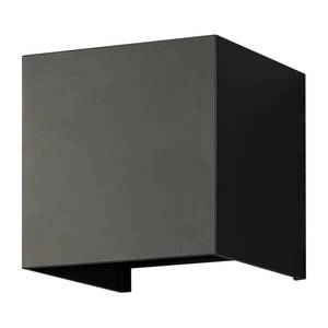 LED-Wandleuchte Cube Aluminium - 1-flammig - Schwarz