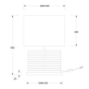 Lampe Ark Tissu mélangé / Pin massif - 1 ampoule