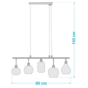 Suspension Brooklyn III Métal / Verre - 5 ampoules