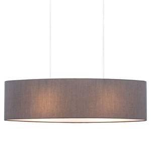 Hanglamp Son Textielmix/ijzer - 2 lichtbronnen - Zwart/wit