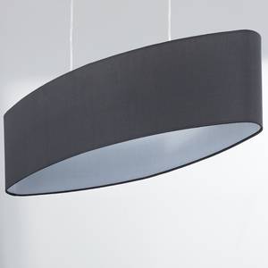 Hanglamp Son Textielmix/ijzer - 2 lichtbronnen - Zwart/wit