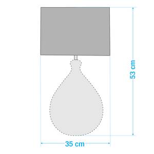 Tafellamp Loster Textielmix/veiligheidsglas - 1 lichtbron - Wit