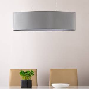 Hanglamp Son Textielmix/ijzer - 2 lichtbronnen - Grijs / Wit