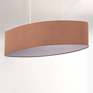 Hanglamp Son Textielmix/ijzer - 2 lichtbronnen - Donkerbruin/wit