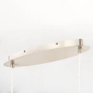 Hanglamp Son Textielmix/ijzer - 2 lichtbronnen - Donkerbruin/wit