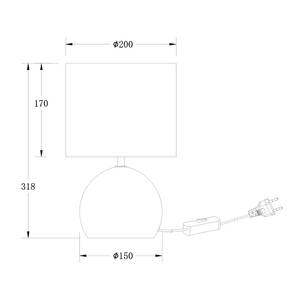 Lampe Gilze Tissu mélangé / Verre de sécurité - 1 ampoule - Doré