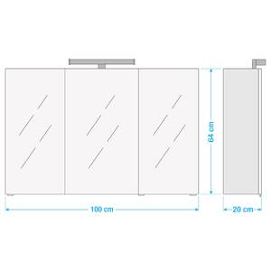 Armoire de toilette Cardiff (avec éclairage) - Blanc - Largeur : 100 cm