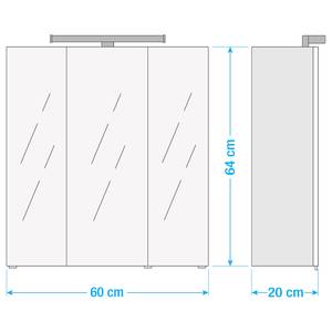 Spiegelkast Ancona (inclusief verlichting) - Wit - Breedte: 60 cm