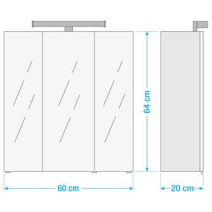 Armoire de toilette Cardiff (avec éclairage) - Blanc - Largeur : 60 cm