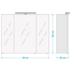 Spiegelschrank Ancona Weiß - Breite: 80 cm