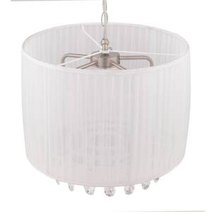 Hanglamp Eloise organza/plexiglas - 5 lichtbronnen - Wit