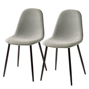 Chaises Yoyce (lot de 2) Tissu / Acier - Noir - Gris clair