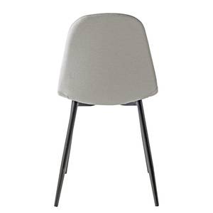 Chaises Yoyce (lot de 2) Tissu / Acier - Noir - Gris clair