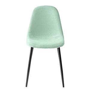 Chaises Yoyce (lot de 2) Tissu / Acier - Noir - Vert menthe