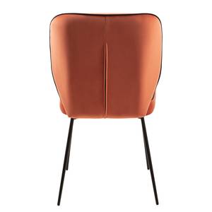 Gestoffeerde stoelen Adeele (set van 2) fluweel/staal - zwart - Terracotta