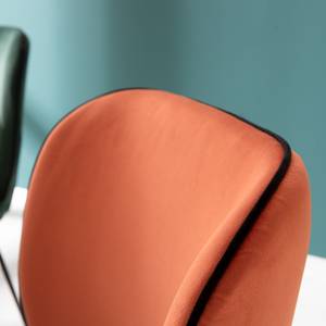Gestoffeerde stoelen Adeele (set van 2) fluweel/staal - zwart - Terracotta