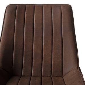 Chaises capitonnées Midge (lot de 2) Microfibre / Acier - Marron / Noir - Marron - Lot de 2