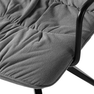 Chaises à accoudoirs Fallon (lot de 2) Velours / Acier - Noir / Gris clair