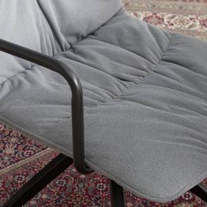 Chaises à accoudoirs Fallon (lot de 2) Velours / Acier - Noir / Gris clair