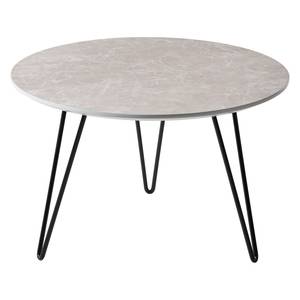 Table basse Kess Imitation marbre gris clair / Noir