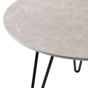 Table basse Kess Imitation marbre gris clair / Noir