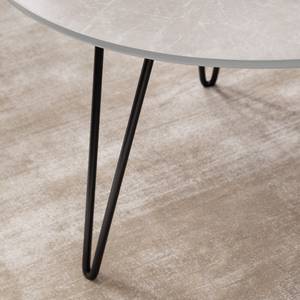 Table basse Kess Imitation marbre gris clair / Noir