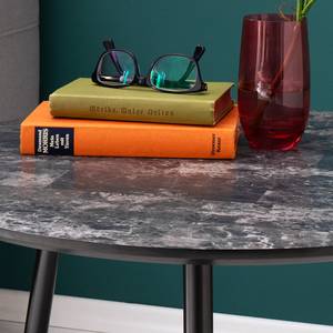 Table d'appoint Kitt L Imitation granite noir / Noir