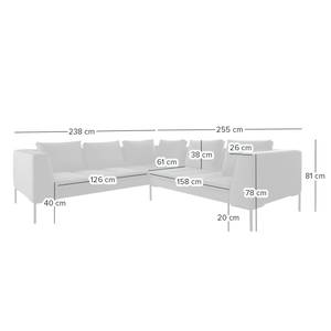 Ecksofa MADISON mit Rundecke L Samt - Samt Shyla: Aubergine - Ecke davorstehend rechts