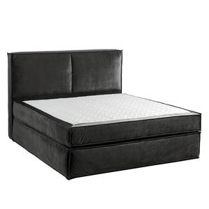 Premium Boxspringbett KINX Samt - 180x200 cm - Samt Fraya: Steingrau - 180 x 200cm - H2 - 130 cm