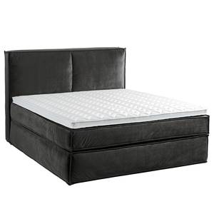 Premium Boxspringbett KINX Samt Fraya: Steingrau - 180 x 200cm - H2 - 130 cm