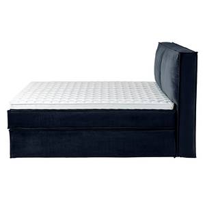 Lit boxspring Kinx Bleu marine - Velours Fraya: Bleu marine - 180 x 200cm - D2 souple - 130 cm