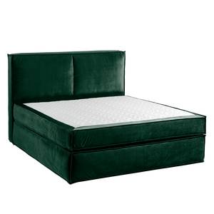 Premium Boxspringbett KINX Samt Fraya: Teichgrün - 180 x 200cm - H2 - 130 cm