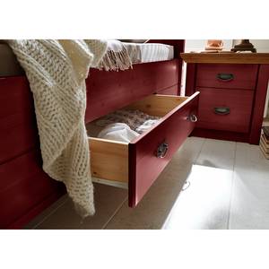 Massief houten bed Bergen massief grenenhout - Rood grenenhout/Loogkleurig grenenhout - 180 x 200cm