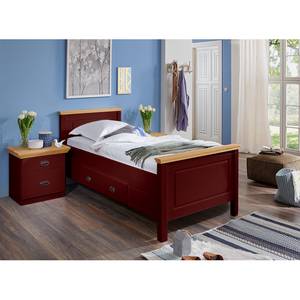 Massief houten bed Bergen massief grenenhout - Rood grenenhout/Loogkleurig grenenhout - 100 x 200cm