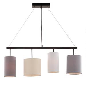 Hanglamp Kamia textielmix - zwart - Aantal lichtbronnen: 4