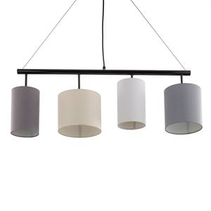 Hanglamp Kamia textielmix - zwart - Aantal lichtbronnen: 4