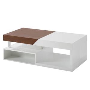 Table basse Smithers Imitation noyer / Blanc brillant