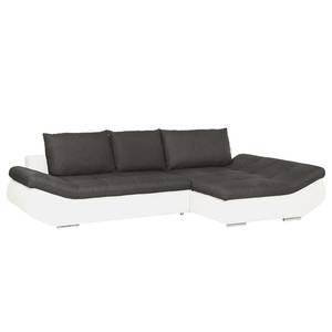 Ecksofa Delmont Kunstleder / Webstoff - Longchair davorstehend rechts